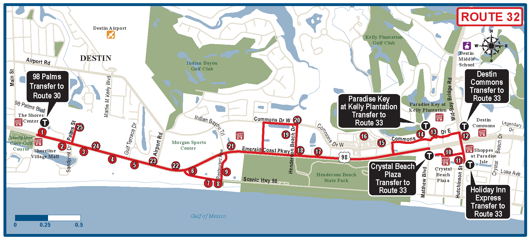 Desting Bus Route Map